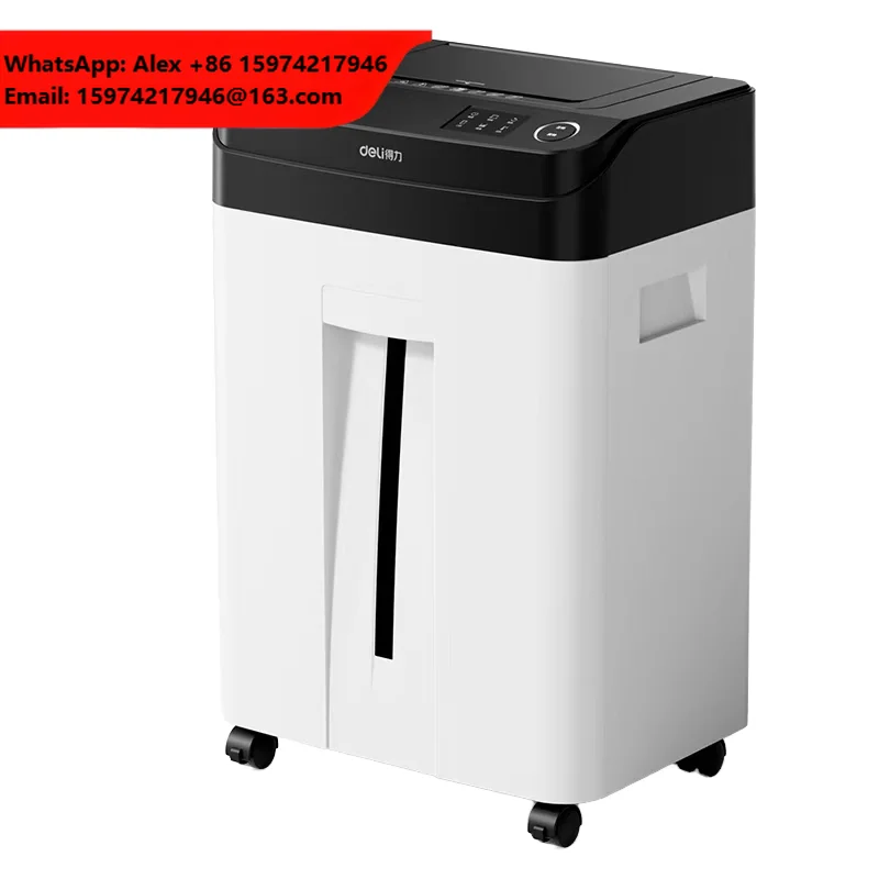 Deli14500 Commercial Heavy-Duty Quiet Automatic Paper Shredder 150 Sheet High-Security Level P-5 For Home Office Use Cards
