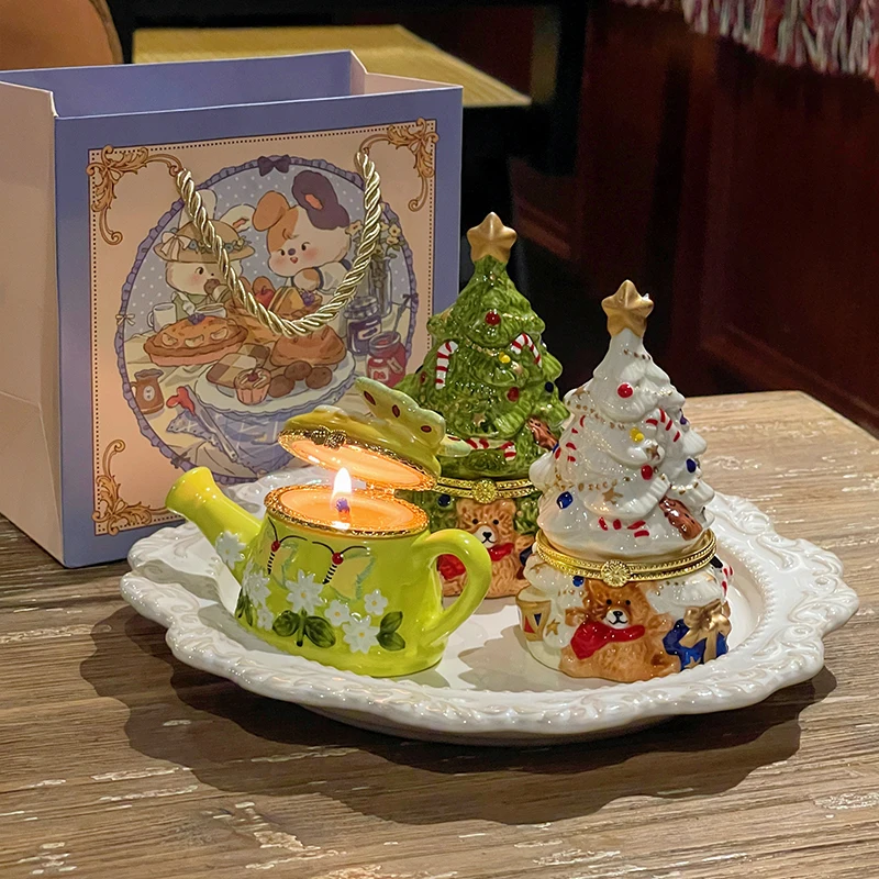 White Peach Oolong Aroma Scented Candle Gift Box Birthday Gift Souvenir Aromatherapy Candles Creative Beauty Crafts