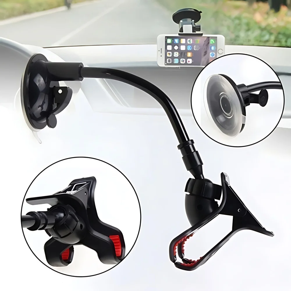 STONEGO Dashboard Phone Holder for Car 360° Widest View 9in Flexible Long Arm Universal Handsfree Auto Windshield Air Vent Mount