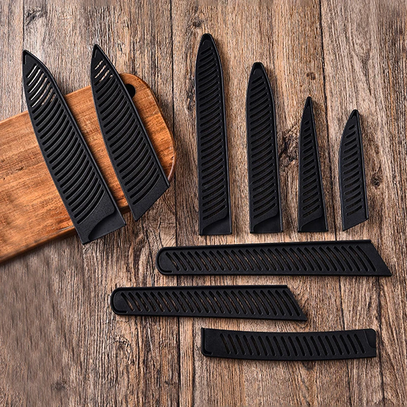 Kitchen Knife Sheath Plastic Knife Covers Hollow Knife Blade Protector Cover Edge Guards Case Black Kitchen Gadgets Accessories