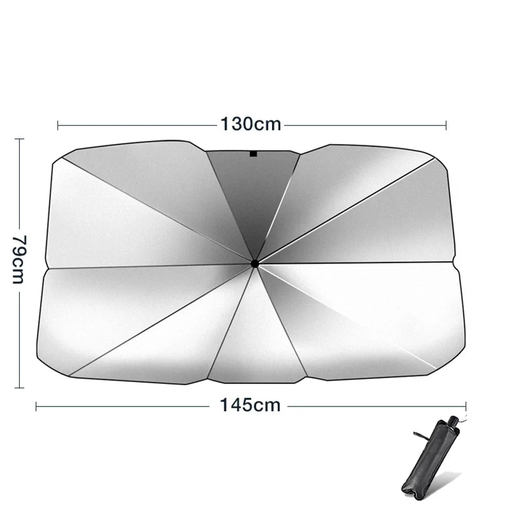 Parasol para parabrisas de coche, sombrilla tipo paraguas para ventana de coche, protección solar de verano, tela de aislamiento térmico para