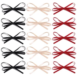 30Pcs/Lot 7*4cm Polyester Satin Ribbon Bows Handmade Double Layers Bow For DIY Sewing Crafts Handwork Gift Party Wedding Decor