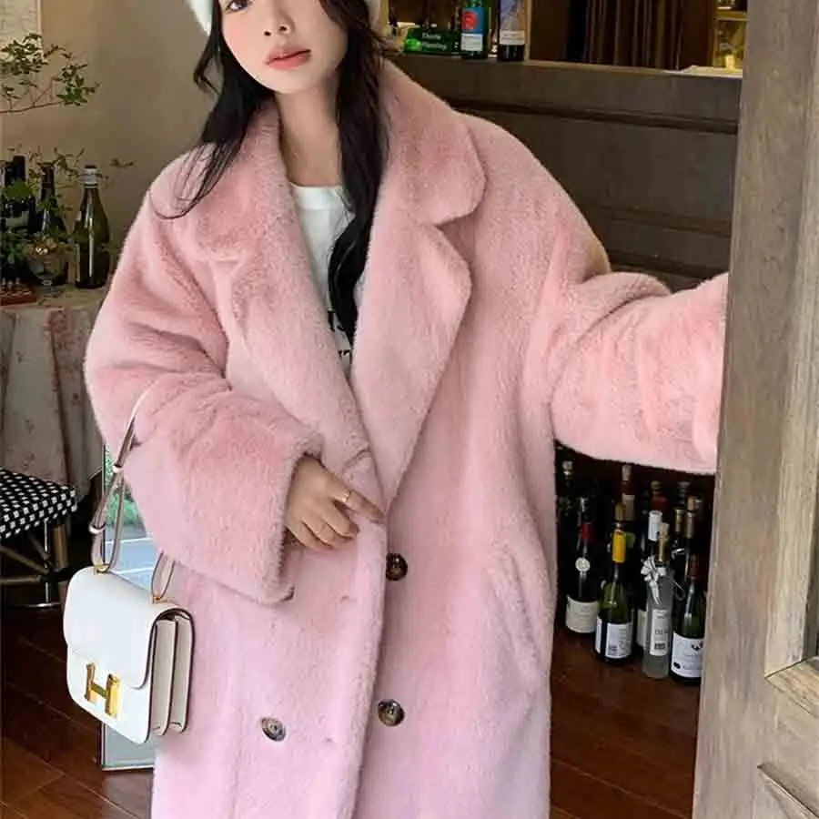 Super Warm Fluffy Long Faux Fur Coats Quilted Lined Luxury Winter Jackets Mink Plush Manteau Femme Korean Snow Padded Chaquetas