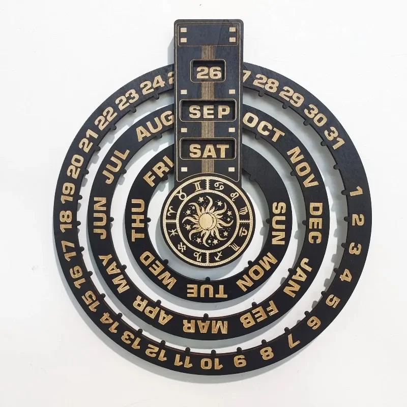 Wall decoration creative home decoration wooden carving perpetual calendar pendant wall decoration