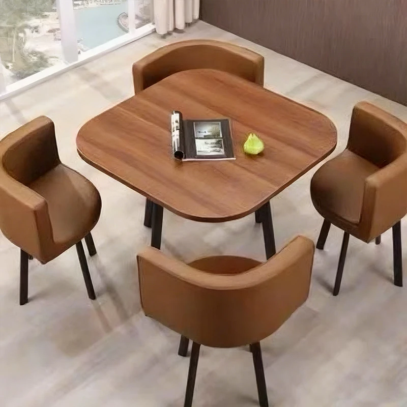 //Wholesale Modern Eco-Friendly Strong Dining Table Sets 4 Chairs Wooden Restaurant Hotel Cafe Apartment Commercial Use Dining