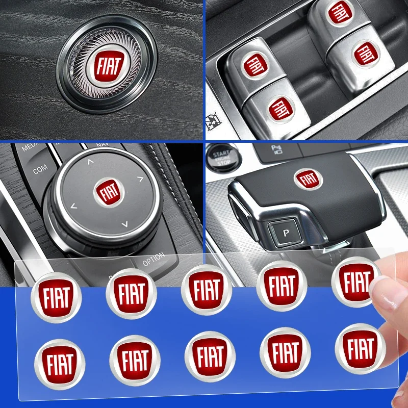 1/2/5/10pcs Car logo Interior Sticker Central control Decals Emblem Badge For Fiat Infiniti Dacia Tesla Cadillac Toyota Hyundai