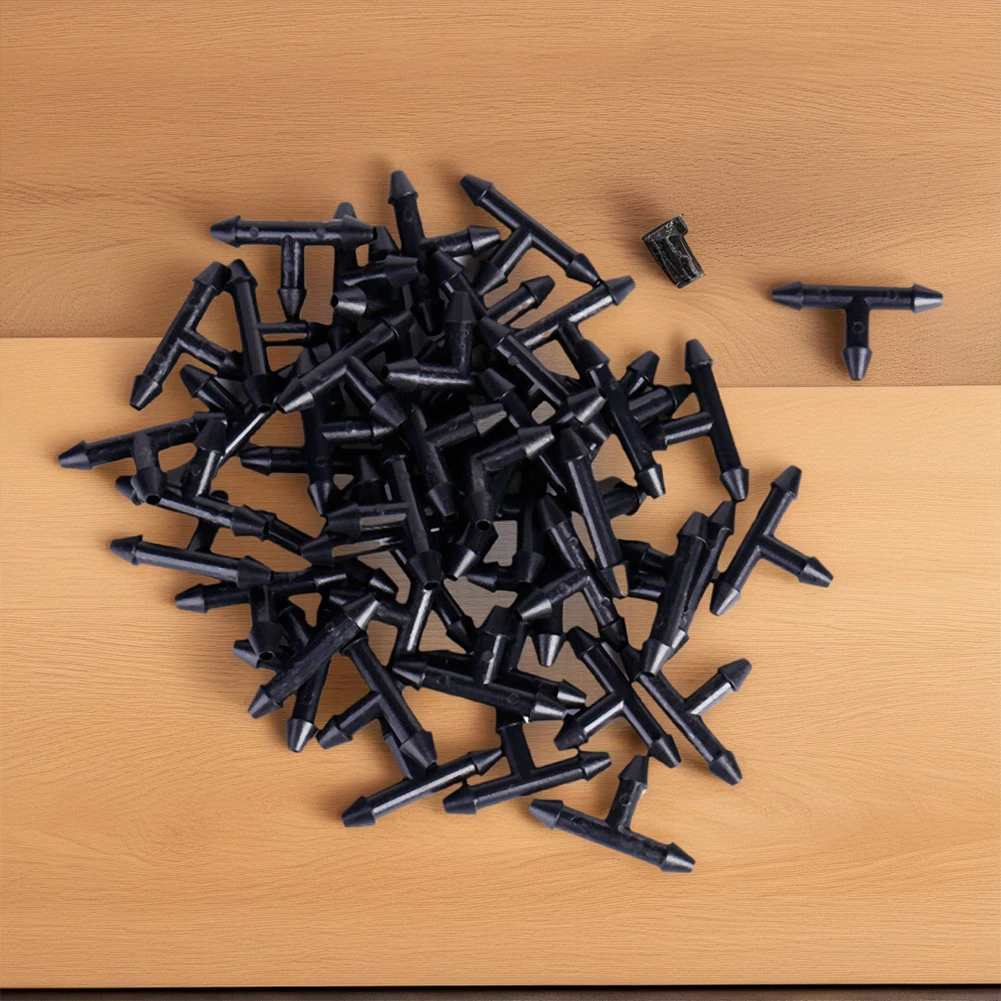 

50pcs 3/5 Tee Connectors Plastic Micro Drip Pipe Connector Universal Portable Multi-function Lightweight for Watering Systems