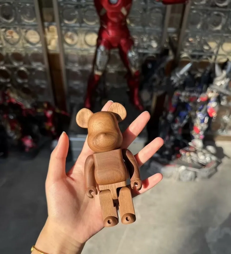 

Bearbrick 200% Walnut Handmade Bear 14 cm High Magnetic Joints Can Be Assembled Into Handmade Toy Wooden Bear Doll
