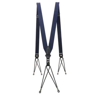 Bretelle con bottoni da uomo Cintura elastica in pelle di vacchetta Bretelle con retro a Y da donna Vintage Suspensorio Pantaloni con cinturino Abbigliamento regolabile