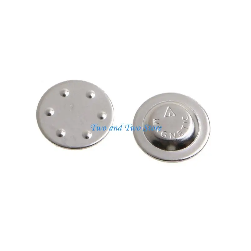 HX6F 20PCS Round Name Badge 1.7cm/0.66in Iron Adhesive Name Tag Holders Buckle Accessories for Office Party Family