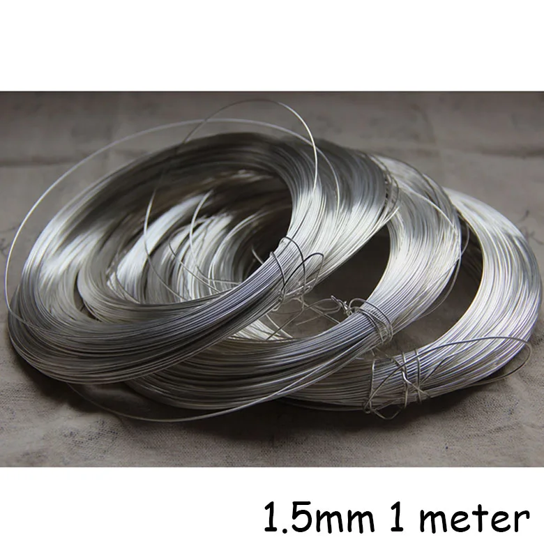 1.5MM 925 Sterling Silver Wire Diameter 1Meter/Lot  Beading Stringing Jewelry DIY Silver Wire Connector Accessories