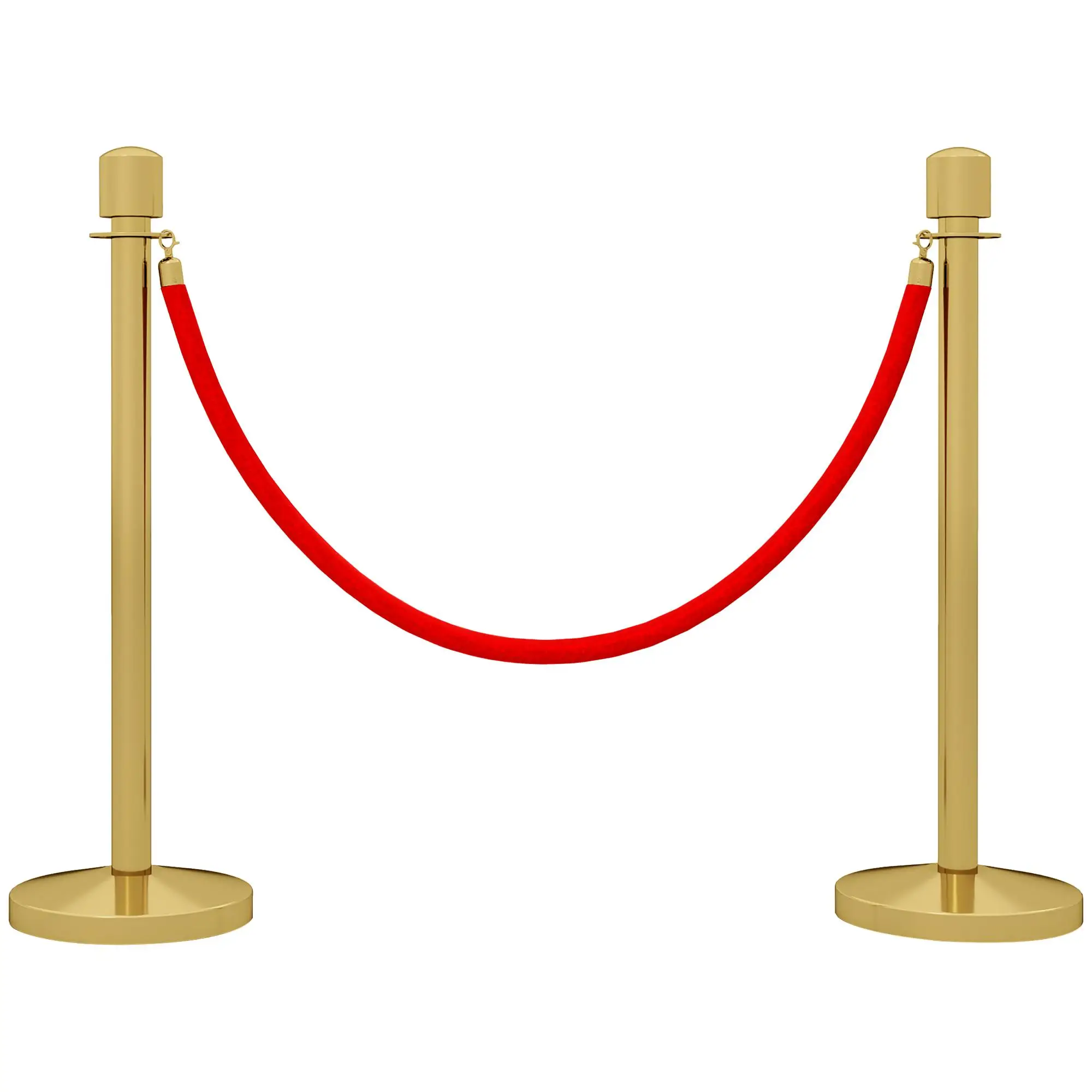 Support de verrouillage Combi 2x en acier inoxydable doré avec cordon en velours rouge 1,5 m, base remplissable étanche pour événements