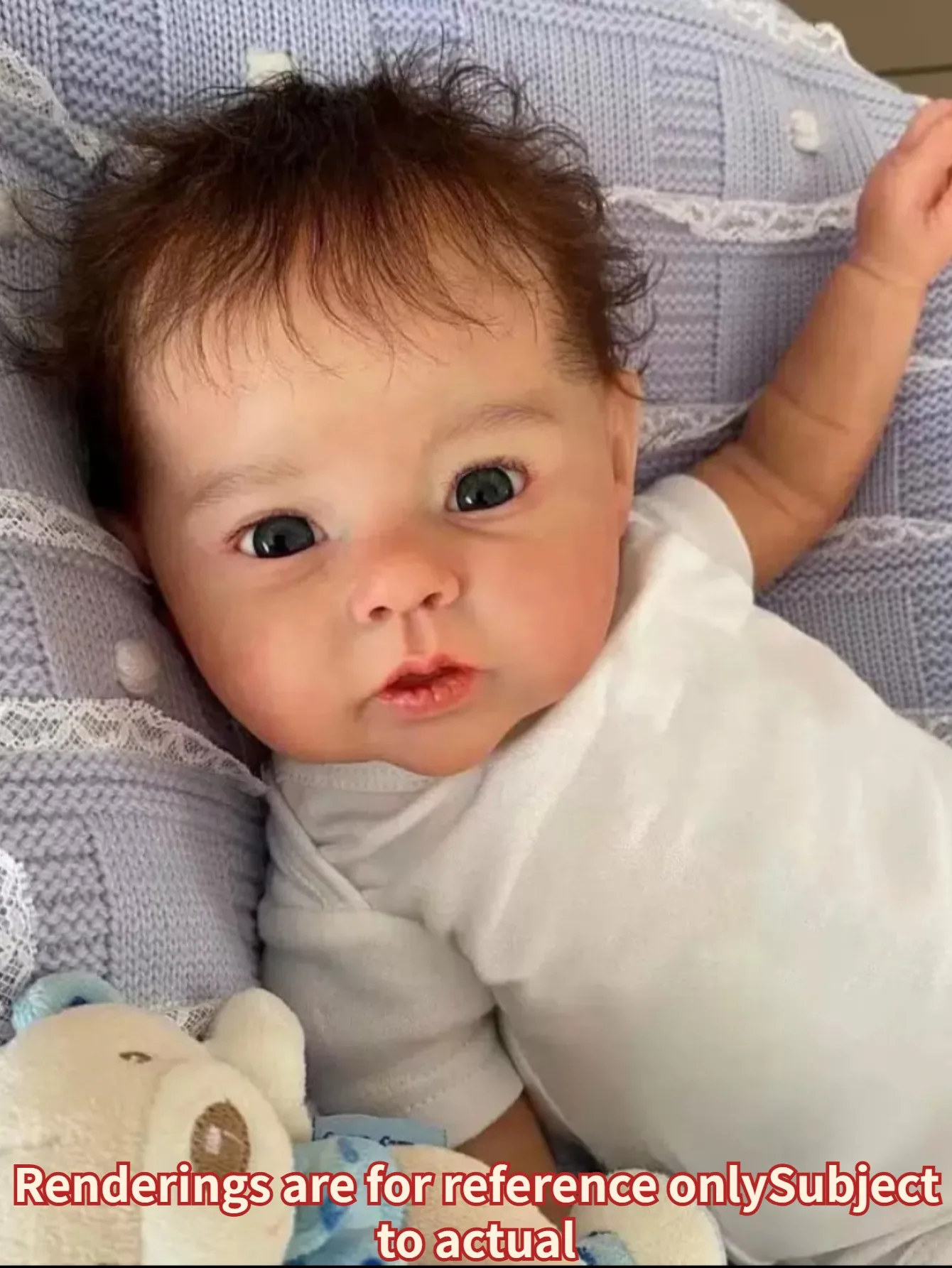 

1 Pc 20 Inch Raven Lifelike Newborn Baby Doll Handmade 3D Painted Bebe Doll For Children Birthday Gifts