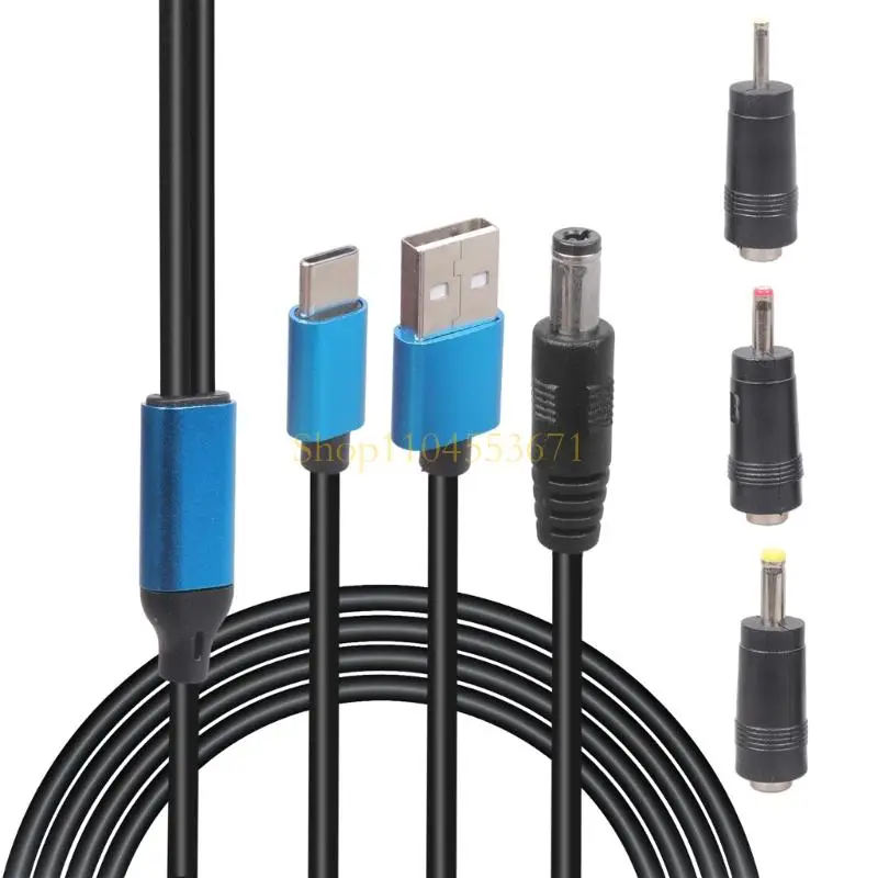Best Seller Interchangeable Tip Chargers Cord USB Type C And 5.5mm 5V Compatible For Multiple Devices 3 Length Option