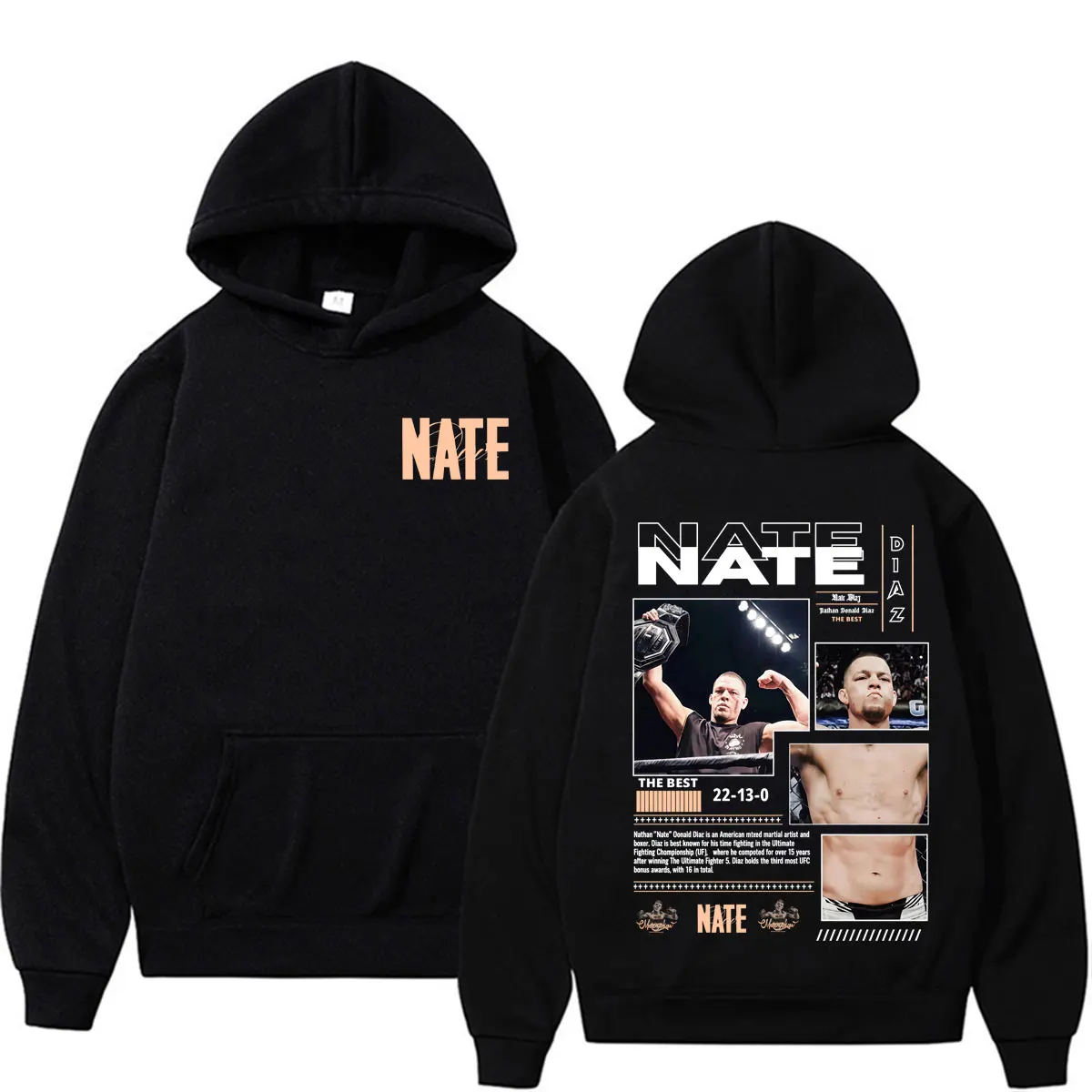 Sudaderas con capucha estéticas Limited Nate Diaz Violence para hombre y mujer, sudadera informal de moda Hip Hop Streetwear, sudaderas de manga larga de forro polar