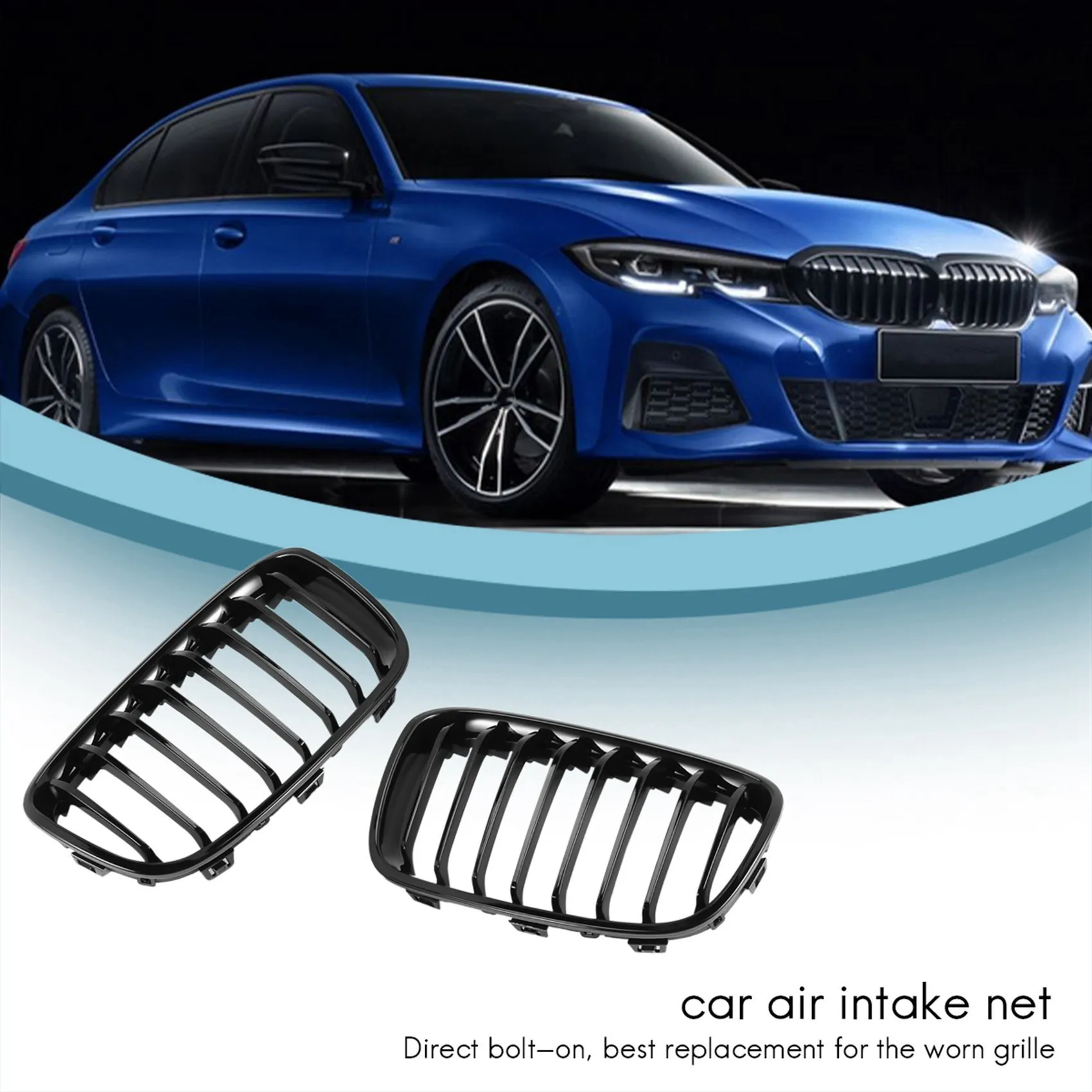 

A77Q-Bright Black Front Kidney Grill Grille For Bmw F20 F21 1 Series 2011-2014