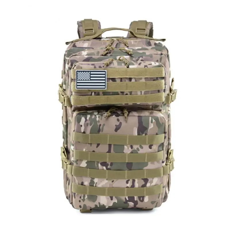 Large Travel Bag Outdoor Waterproof Backpack Assault Pack Molle Hiking Camping 600D Rucksack