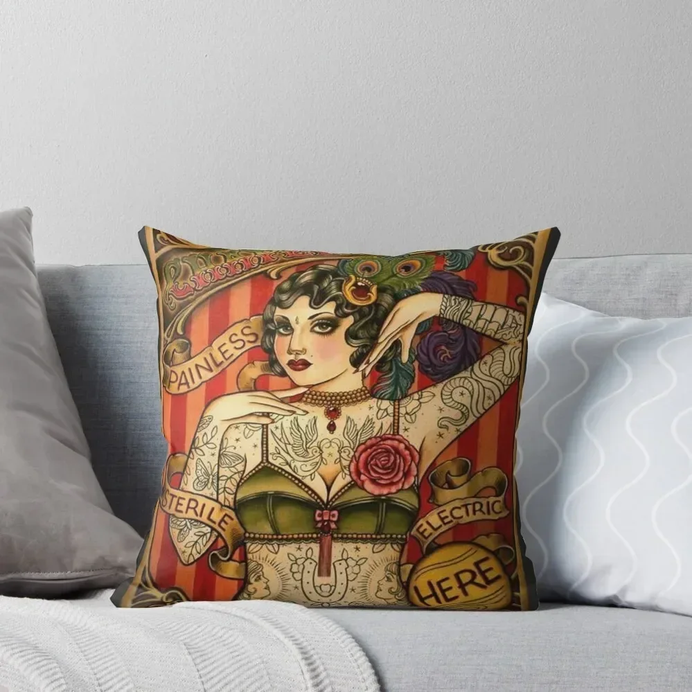 

CHAPEL TATTOO; Vintage Body Advertising Art Classic Throw Pillow Cushions For Sofa anime girl pillow pillowcase pillow
