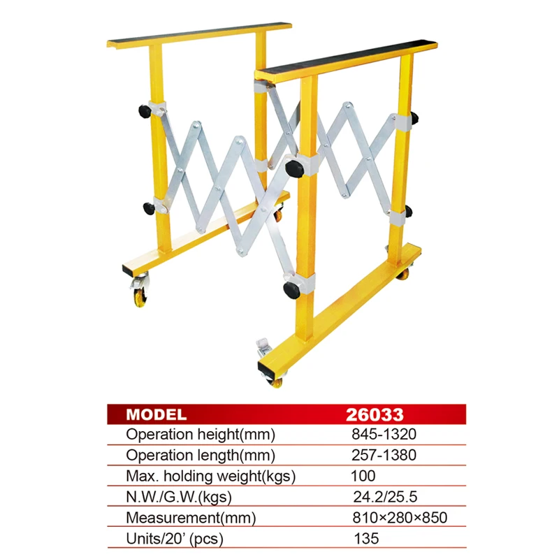 Adjustable Stand Flexible Conveyor With Wheels Steel Sawhorse 26033