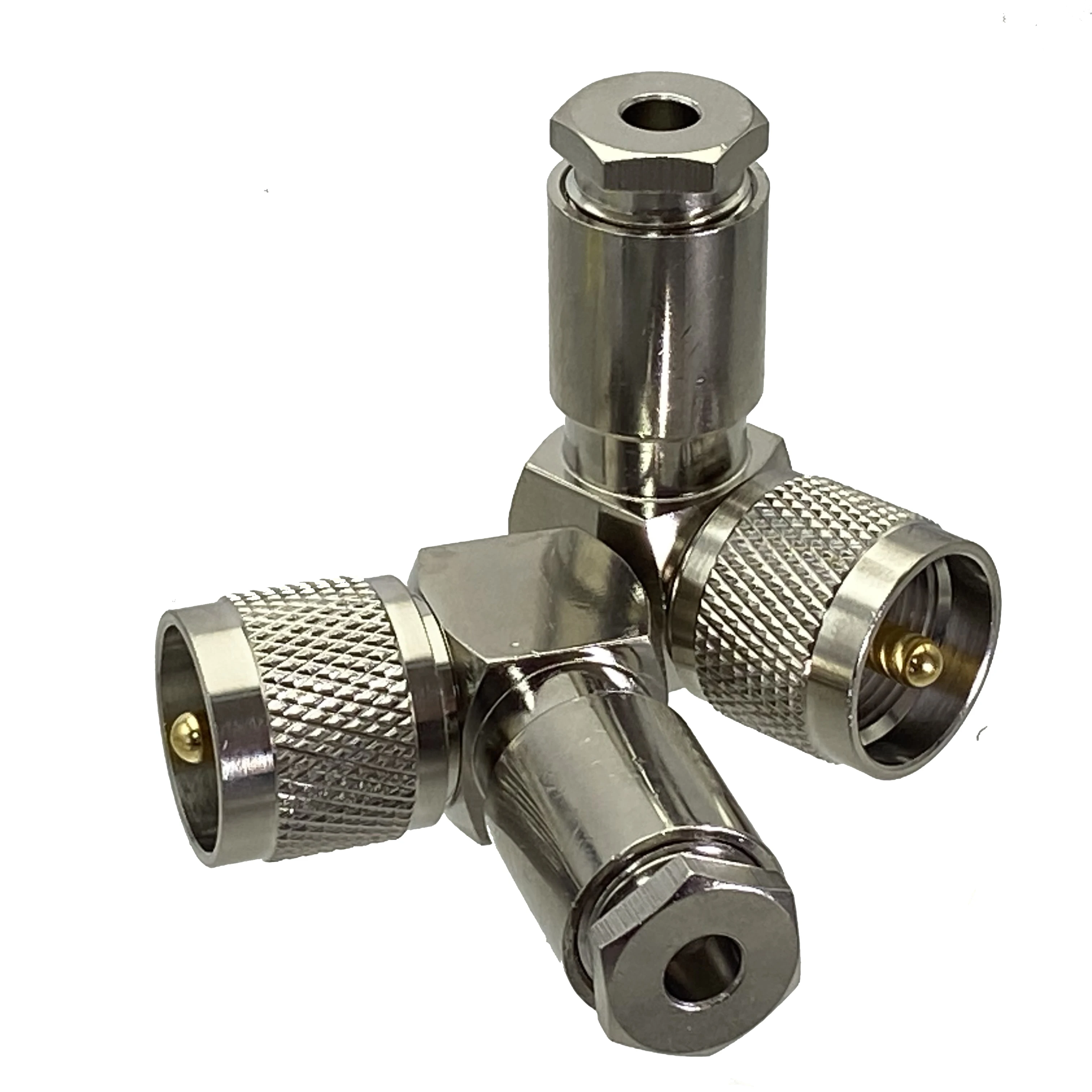 UHF male PL259 PL-259 clamp RG58 RG142 RG400 LMR195 cable right angle RF Coaxial Connector