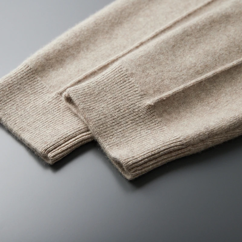 New Chic Autumn Winter Men Wool Trousers Soft Thick Warm Knitted Cashmere Jogger Pants Casual Soft Man 100% Merino Wool Trousers