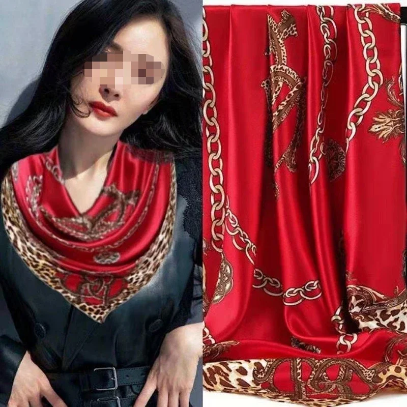 

Осень-зима 90x90 квадратный шарф в стиле знаменитостей, шаль, новый элегантный профессиональный стиль, офисный шарф, шелковый сенсорный шарф для женщин