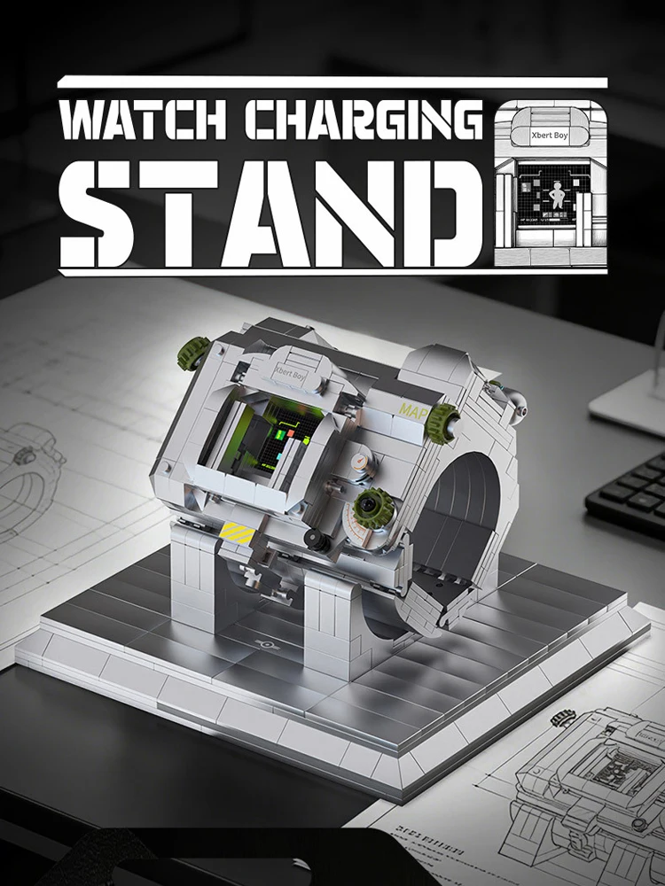 Technologie-Bausteine: Cyber-Mechanisches Armband-Modell, Smartwatch-Ladestation, Bausteine für Erwachsene, Geschenke – Detail 1