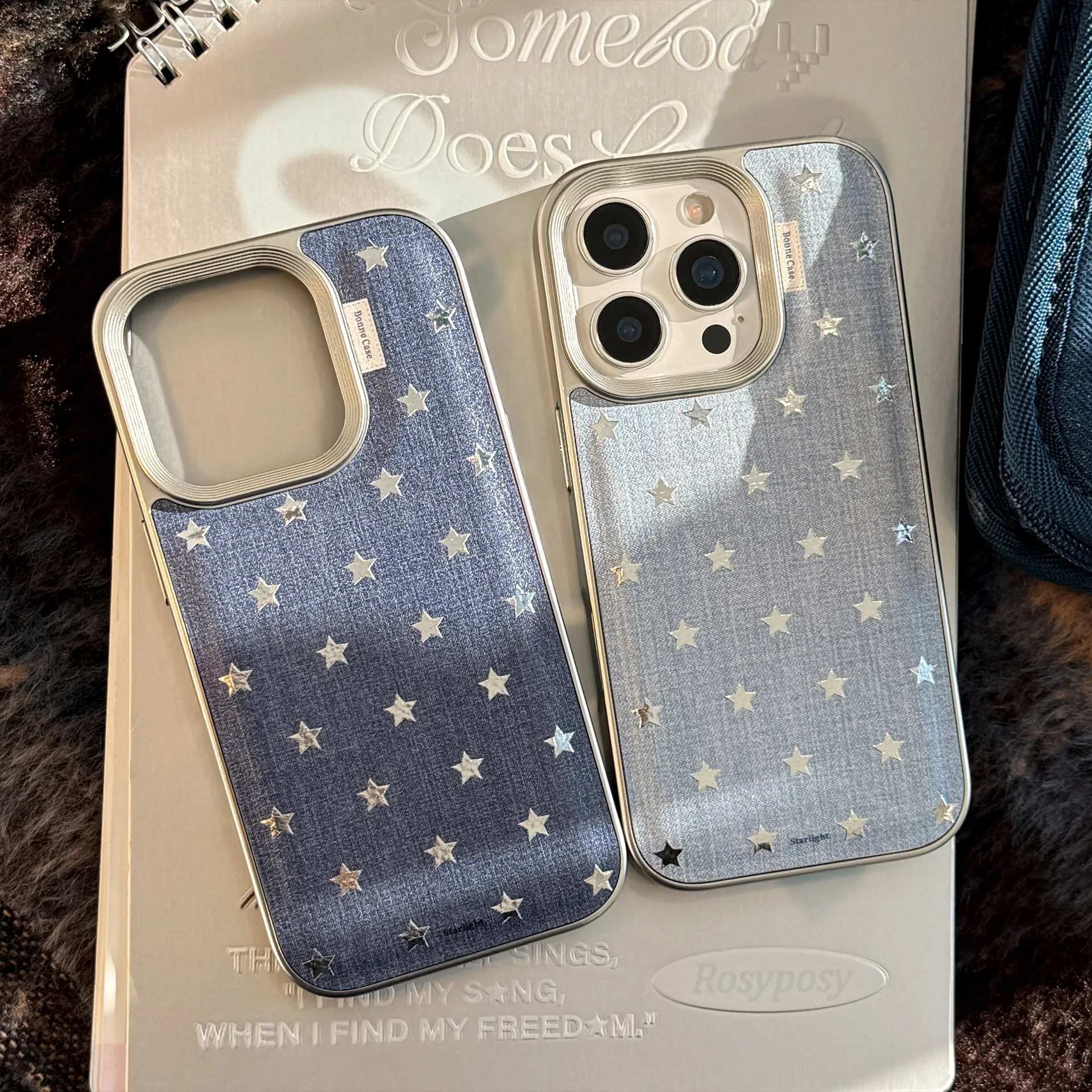 เคสโทรศัพท์ลายหนังยีนส์แบบเต็มจอสไตล์เกาหลีสำหรับ iPhone 16 15 14 13 12 11 Pro Max ป้องกันการกระแทก