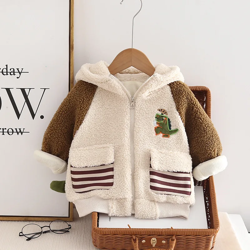 

New Winter Baby Boys Clothes Children Thicken Warm Hooded Coat Toddler Girls Clothing Infant Cartoon Costume Kids Sportswear