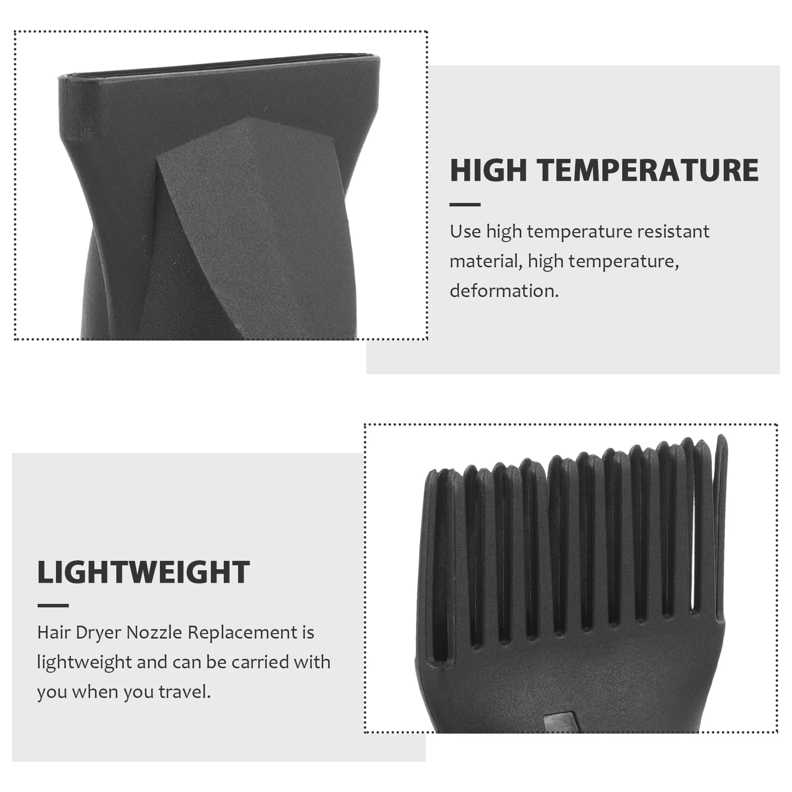 10 قطعة فوهات مجفف الشعر أمشاط استبدال تصميم الصالون الضيق دائم خفيفة الوزن مجفف للنفخ مشط مرفق فرشاة مجفف الشعر #1