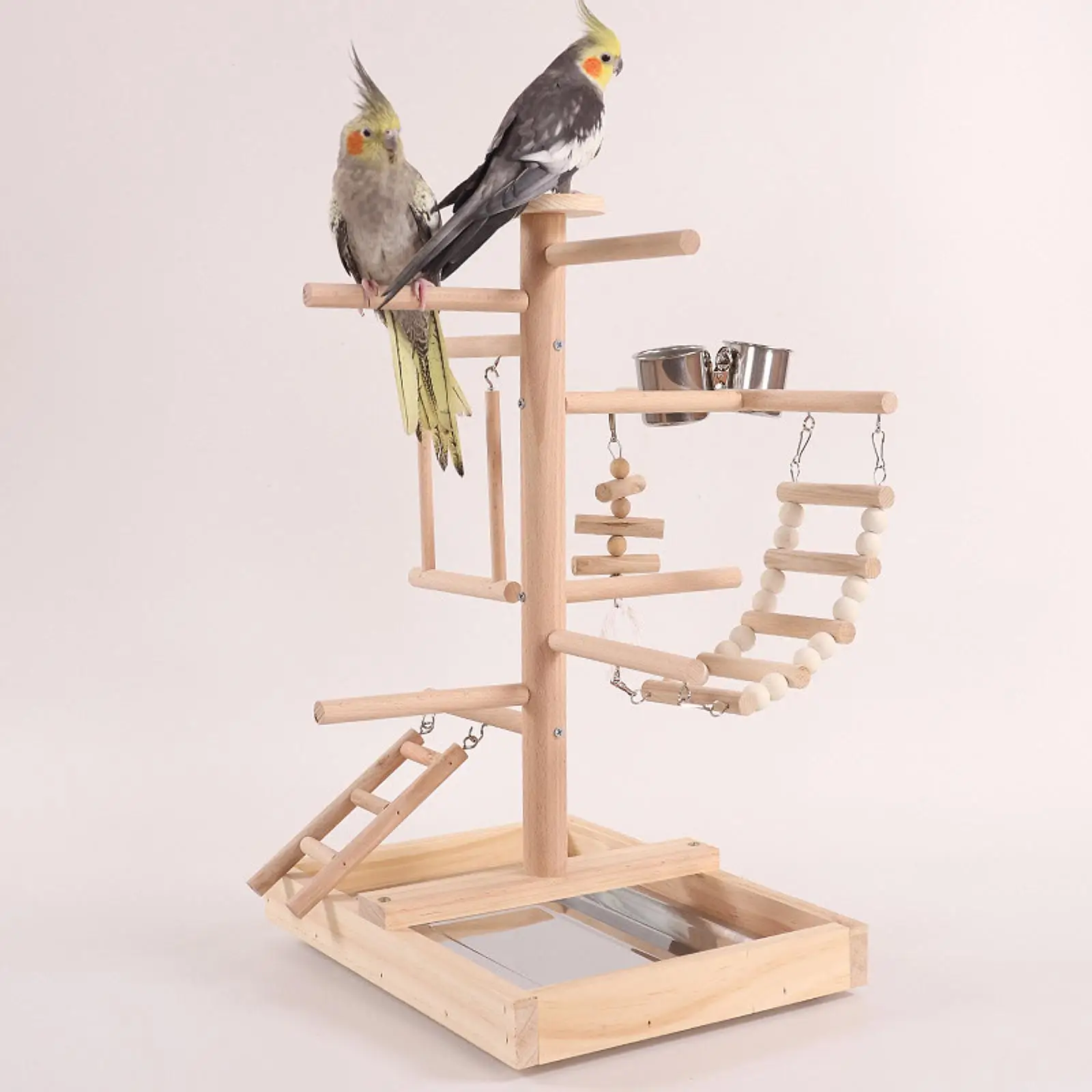 Solid Wood Parrot Stand Platform Parrot Claw Grinding Sticks Parakeets