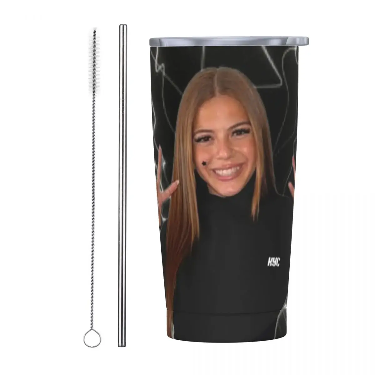 Zahide Merch Graphic Print Stainless Steel Tumbler Vacuum Insulated Mugs Thermal Cold Cups Straw With Lid 20oz