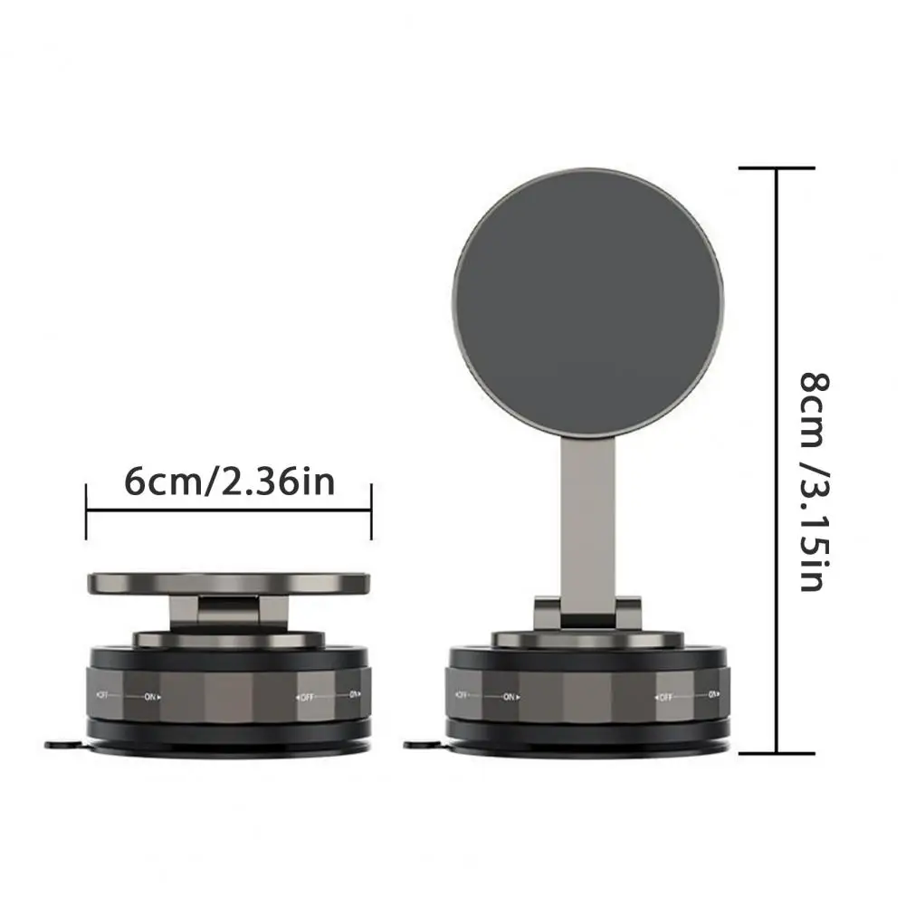 حامل هاتف مغناطيسي فاخر - 360 درجة °   حامل كوب شفط فائق المستقر قابل للتعديل لزجاج السيارة الأمامي والطاولة وصالة الألعاب الرياضية