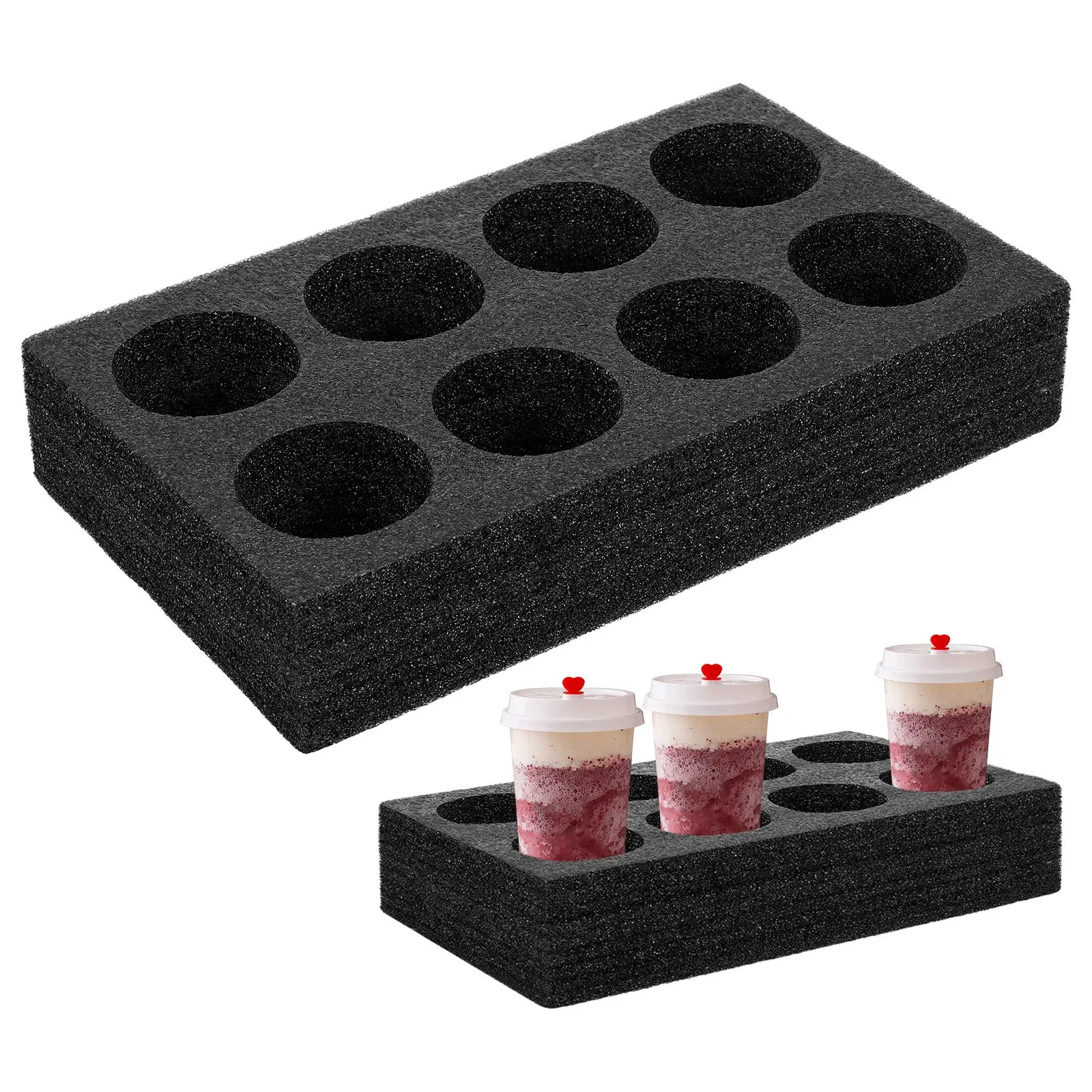 

Coffee Cup Bottle Foam Drink Holders 8 Hole Glass Cup Holder Bottle Storage Packing Foam Party Takeout Campervan Camping