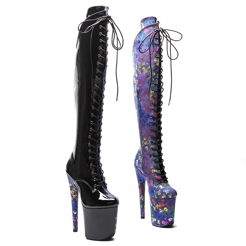 

Auman Ale New 20CM/8inches PU Upper Sexy Exotic High Heel Platform Party Women Boots Nightclubs Pole Dance Shoes 610