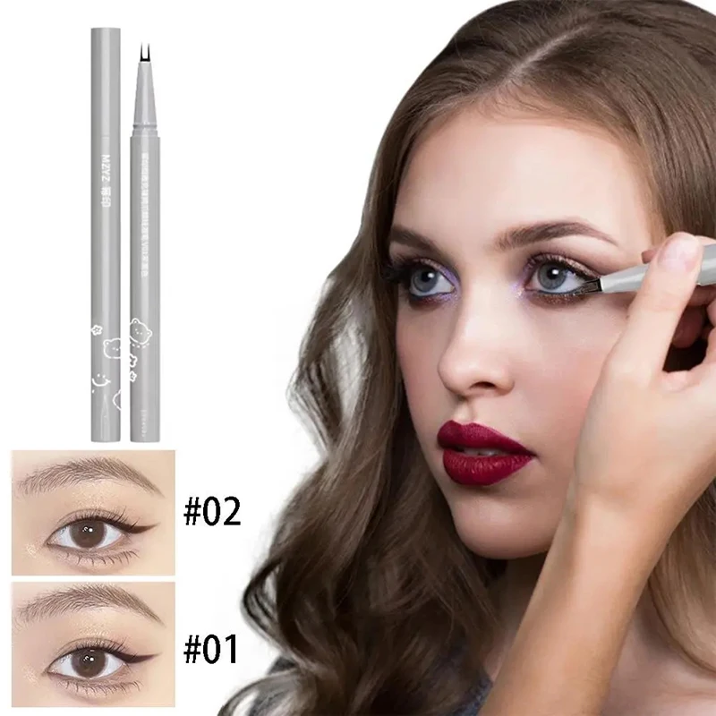 Ultra-thin Eyeliner 2023 New Eye Black Waterproof Double Dot Eye Black Long Effect Makeup Anti Sweat Eyeliner Pen Beauty Makeup