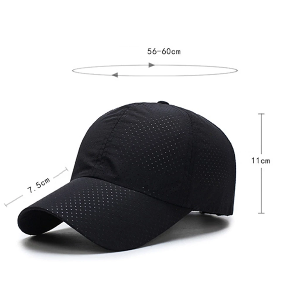 Men\'s Caps Mesh Breathable Sun Hat Solid Adjustable Summer Baseball Cap Unisex Couples Hat Quick Dry Snapback Hats Wholesale