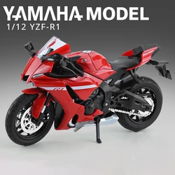 1:12 Yamaha YZF-R1 Alloy Diecast Motorcycle Model Vehicle Collection Sound and Light Off Road Autocycle Kids Toy Car Gift