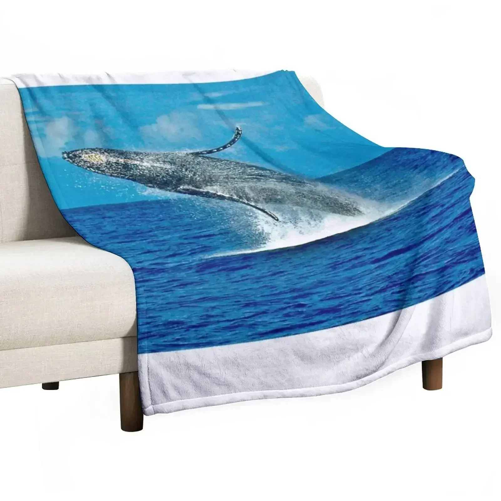 Humpback Whale Throw Blanket Thin Soft Blanket for Summer Night Sleeping