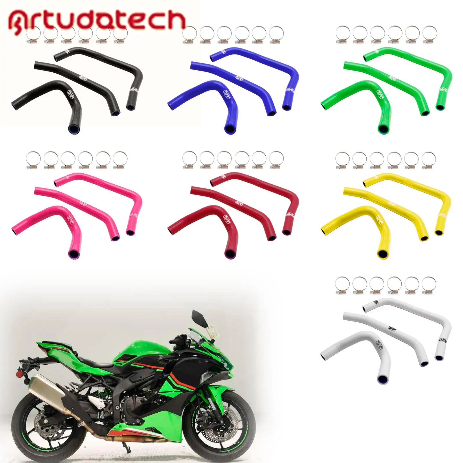 Silicone Radiator coolant Hose kit for Kawasaki ZX4R ZX-4RR 2023-2024