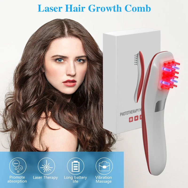 Electric Hair Comb Home Hair Growth Laser Therapy Device Anti-Hair Loss Hair Red Light Therapy Head Massager Regrowth Hair Brush