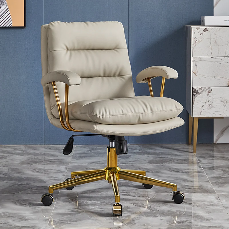 

Designer Ergonomic Office Chair Study Swivel Mobile Vanity Recliner Office Chair Rotatable Durable Metal Bureau Meuble Furniture
