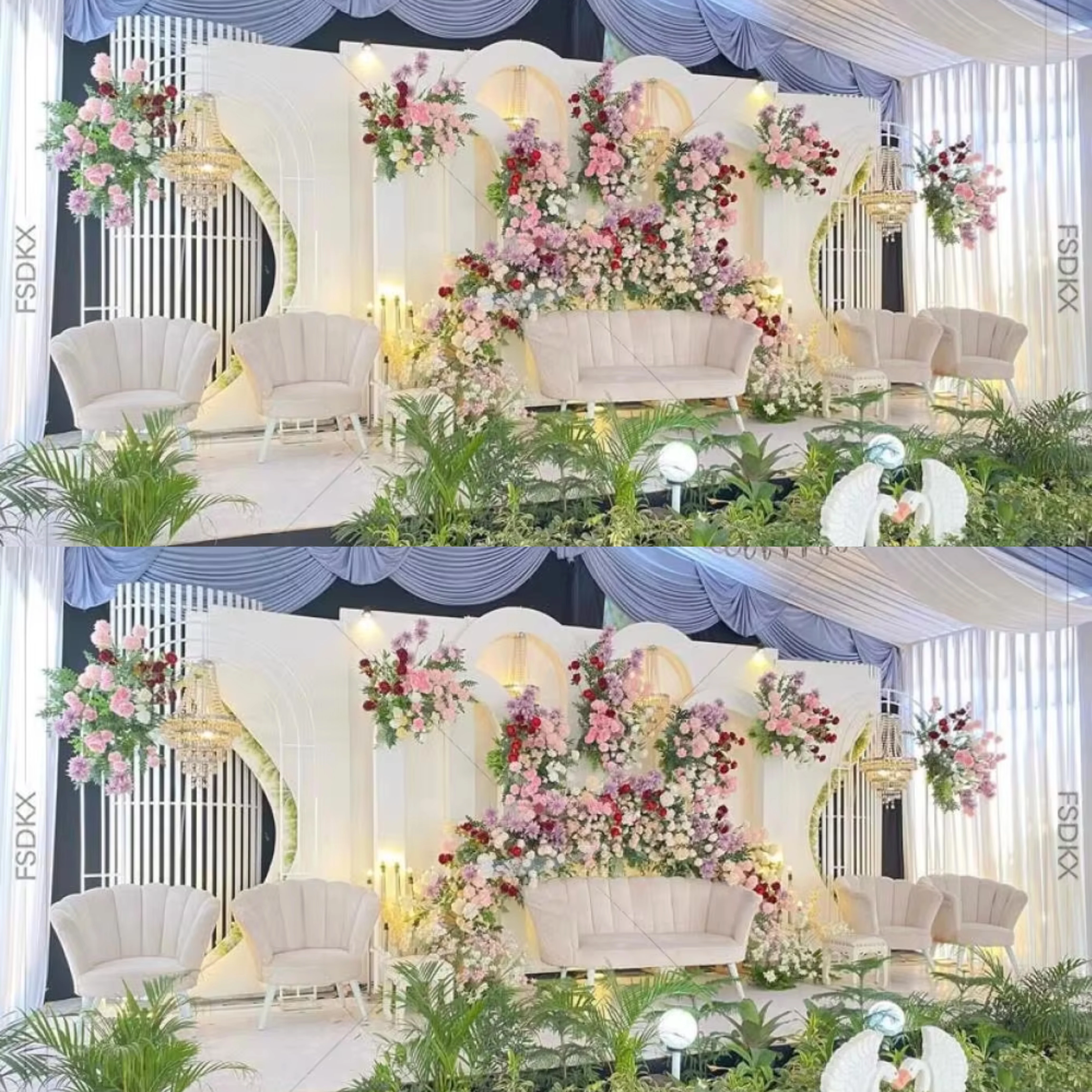 FSDKX 2025 New Model White PVC Wedding Arch Hot Sale Popular Backdrop for Weddings