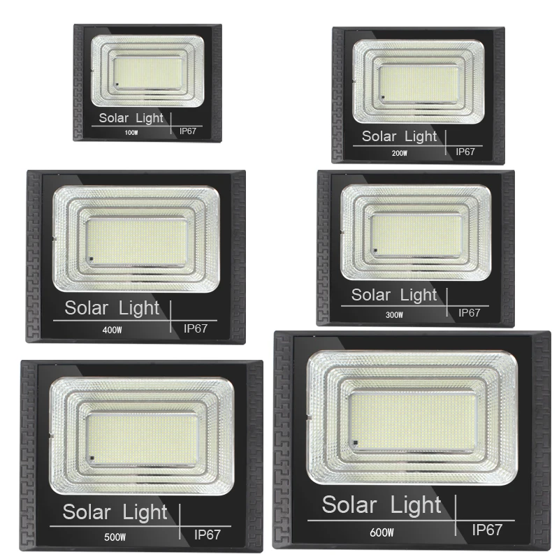 Luces de inundación solares con Control remoto, foco alimentado por energía Solar para exteriores, impermeable IP67, iluminación de calle para