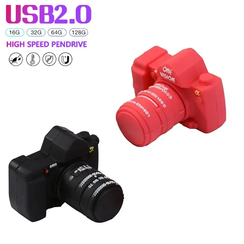 

JASTER Small Camera USB Flash Drives 128GB Black Memory Stick 64GB Silicone Pen Drive 32GB Cartoon USB Stick 16GB Creative Gift