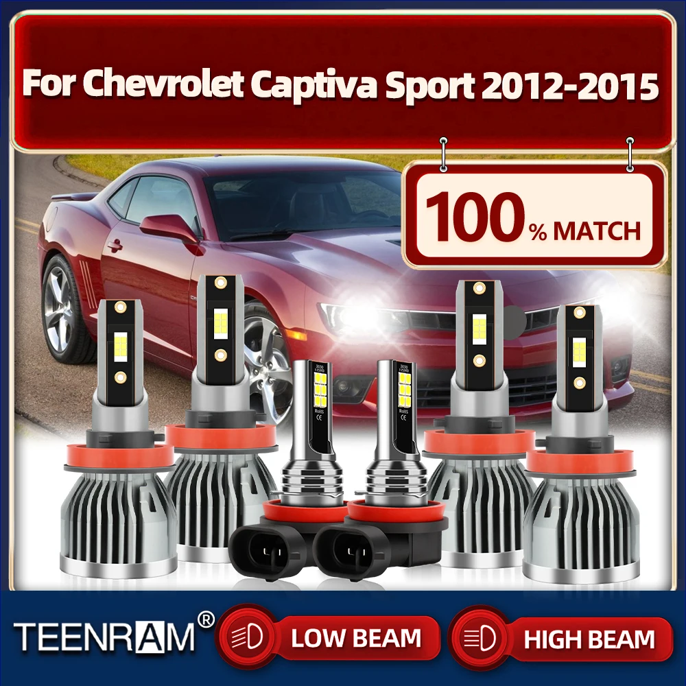 

60000LM Canbus LED Headlight 12V Fog Lamps 6000K White Turbo Car Lights For Chevrolet Captiva Sport 2012 2013 2014 2015