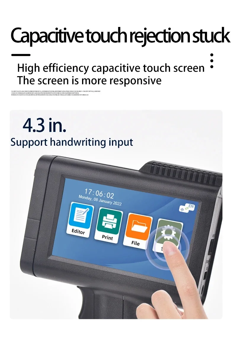 Mesin Pencetak Label Plastik Online Portabel untuk Label Tas, Label Benda Bulat, Mesin Pencetak Stiker Roll untuk Mencetak Tanggal Kedaluwarsa