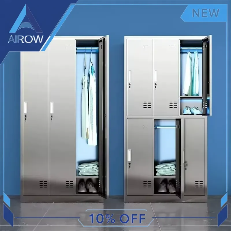 for Office Stainless Steel Filing Cabinet Lockable Storage Locker Adjustable Height Floor Mount Metal Document Organizer