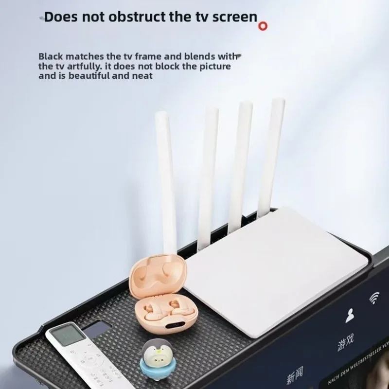 Soporte Universal de montaje en pared para TV sin taladro, estante de caja superior, organizador para ahorrar espacio, Monitor, enrutador, almacenamiento, sala de estar, oficina y hogar