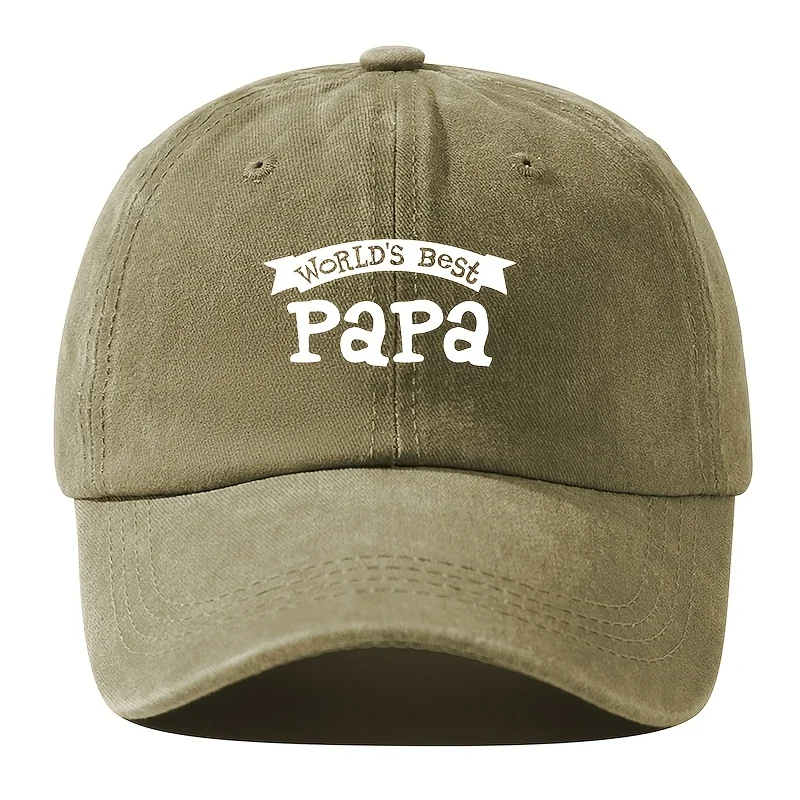 

"World's Best Papa" Baseball Cap | Vintage Dad Hat, Curved Brim for Fishing Hiking & Hip-Hop